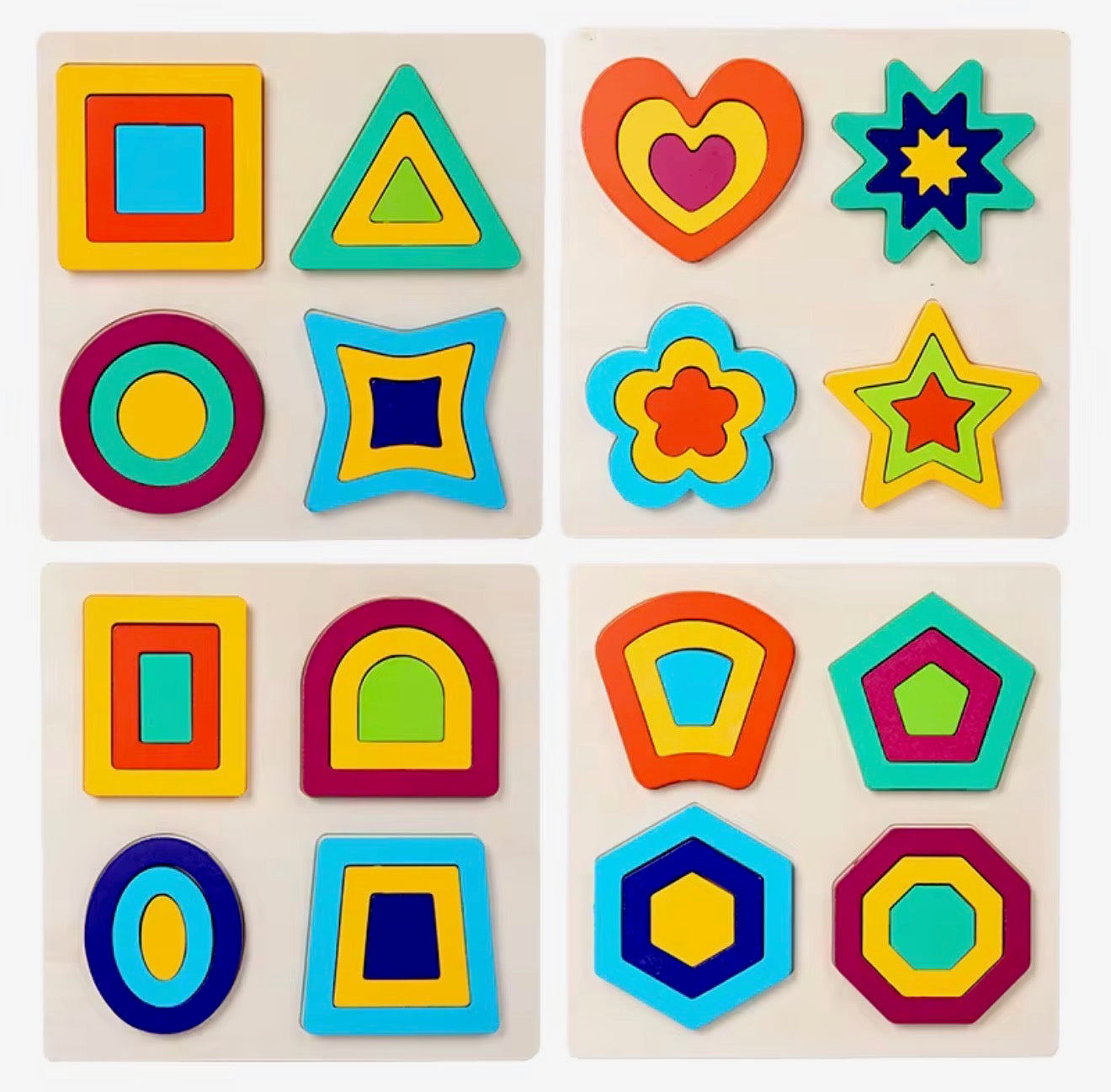 Ruby's Complete Shape & Color Discovery Set — 4 Wooden Puzzles
