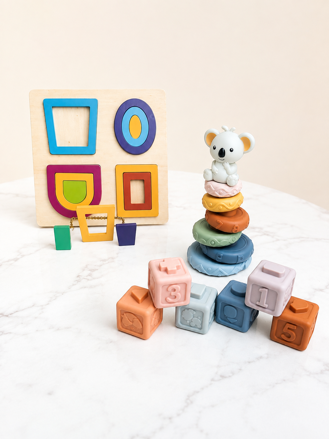 Little Learner Play Bundle — Montessori Shape Sorting Board for Toddlers